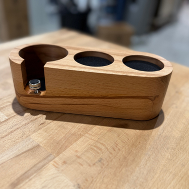 Walnut Wood Espresso Tamper Station – Fits 53mm & 54mm Tampers